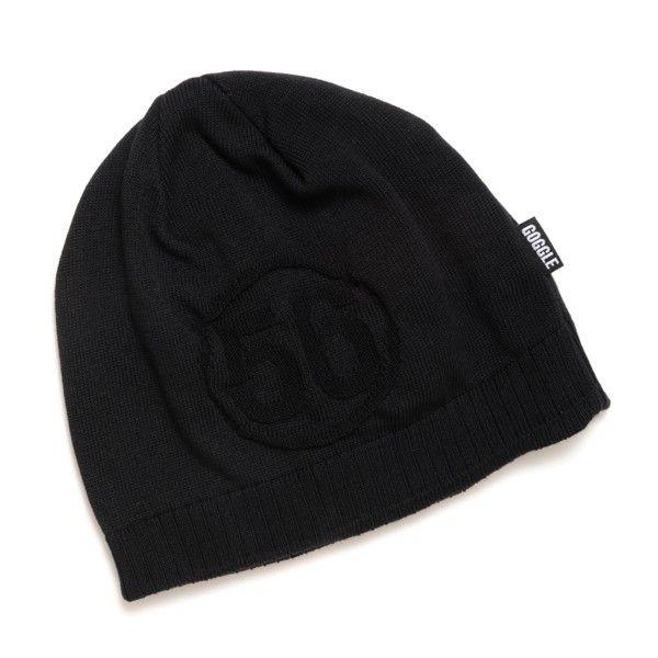 56design×GOGGLE ライダース・ビーニー（メンズ ニット帽 ニット 帽子 ニットキャップ ニット 黒 防寒 ロゴ）（あすつく対応/まとめ買いで送料無料）｜motormagazine