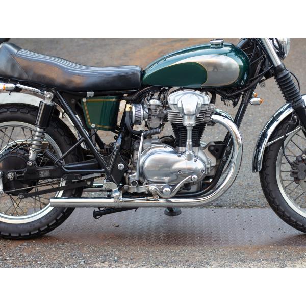 モーターロック　w650 オールドスタイル手曲げマフラー　Tyep1 クローム motorrock_mr-ex170c