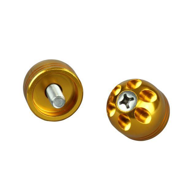 ZRX1200R/ZRX1200S(-2008) 用 VIVIDアルミビッグバーエンドキャップ M8(ボルト径8mm/外径30mm) ゴールド｜ポッシュフェイス/POSH