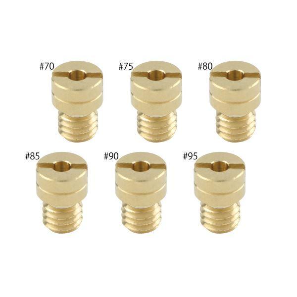 PC18/PC20キャブレター用 メインジェットSET(5X6.7) ケイヒン丸小#70#75#80#85#90#95(各1×6個SET)｜ポッシュフェイス/POSH