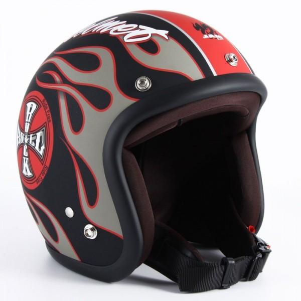 72 Jam Jet ヘルメット マットブラック 72JAM JET HELMET 72JAM JET JJ-06 ROCK＆ROLL（マットブラック