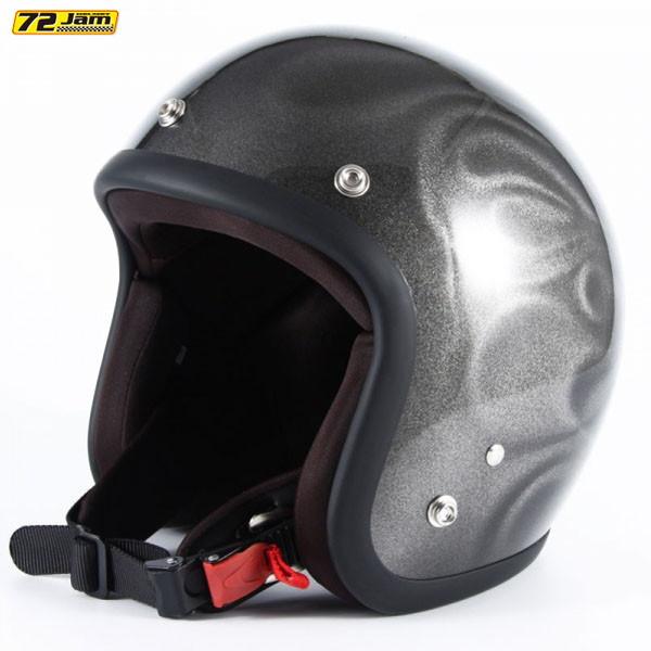 72 JAM JG-14L XL ジェットヘルメット 72JAM JET HELMET Helmet JG-14L GHOST FLAME シルバー グロス