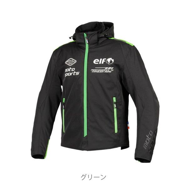 elfエルフ　エステンドウインタージャケット　サイズLL ブラック/グリーン エルフ（elf） EJ-A111 エステンドジャケト Green : 二輪用品店