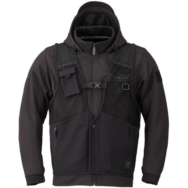 TAICHI RSタイチ RSJ347 オーバーラップ メッシュパーカ BLACK TAICHI RSタイチ RSJ347 オーバーラップ メッシュパーカ BLACK