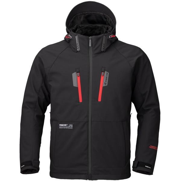 RSタイチ RSJ730 ソフトシェル オールシーズンパーカ BLACK/RED 