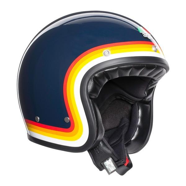 Agv Legends X70 Riviera Blue Rainbow スモールジェットヘルメット 二輪用品店 Motostyle 通販 Paypayモール