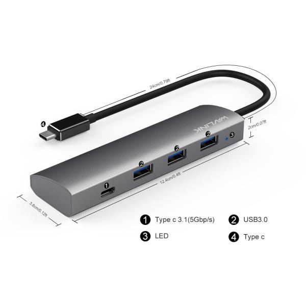 Usb C Usbハブ Ac Usb ハブ コンセント おしゃれ Mac Wavlink Usb 3 1 3 0 4ポート 5gbps 高速 電源 アルミ製 金属製 グレー 正規輸入販売代理店 Buyee Buyee Japanese Proxy Service Buy From Japan Bot Online