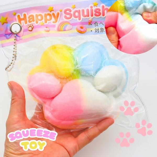 特大肉球 スクイーズ ぷにぷに キーホルダー ねこ かわいい子供会景品ビンゴプレゼントギフト小学生女の子猫グッズ