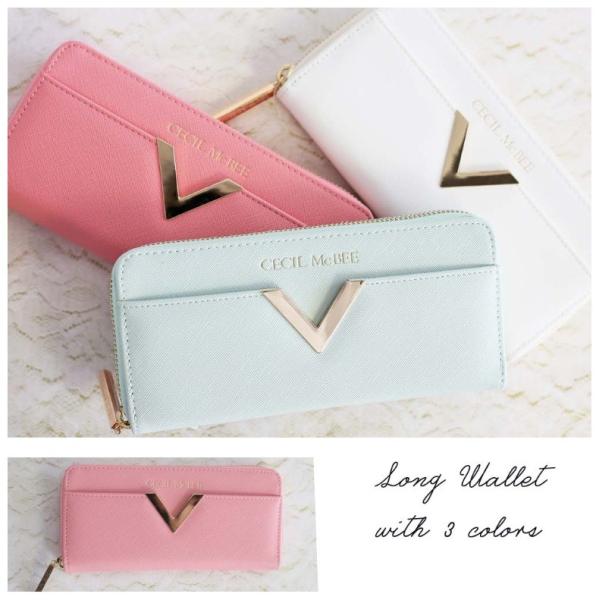長財布 ラウンドファスナー セシルマクビーv字金具長財布 ブランド