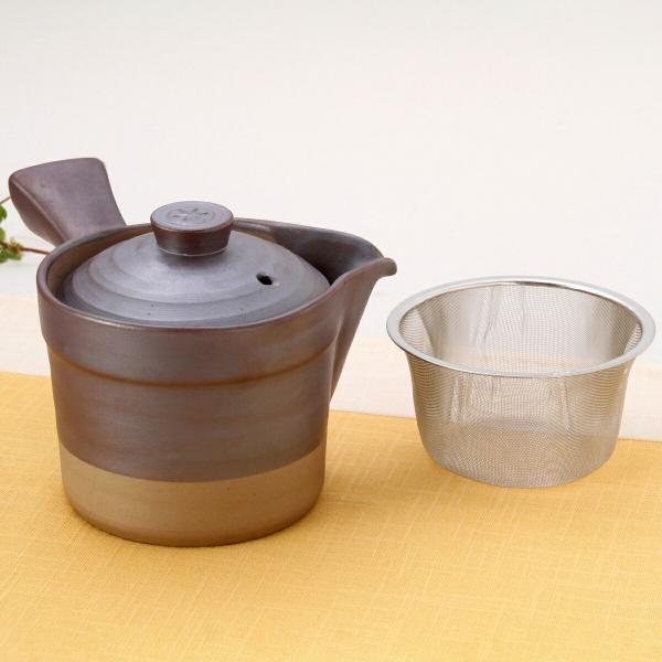 急須 ポット 有田焼 趣釉ゆったり急須 カゴ網付 ティーポット 茶急須 たっぷり入る 電子レンジ対応 食洗機対応 日本製 有田 ブラウン
