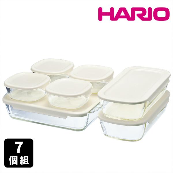 HARIO（ハリオ） 保存容器 セット スタッキング耐熱ガラスコンテナ 7個