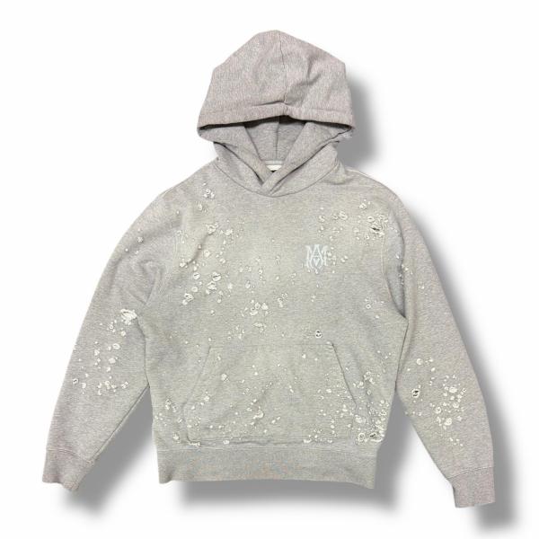 AMIRI アミリ MA SHOTGUN EMBROIDERED HOODIE ロゴ刺繍ダメージ
