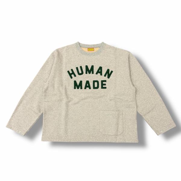 ヒューマンメイド 日本製 両面プリント 長袖 スウェット トレーナー XL ベージュ HUMAN MADE 裏起毛 レディース 未使用品 HUMAN MADE ヒューマンメイド ADJUSTABLE SWEATSHIRT