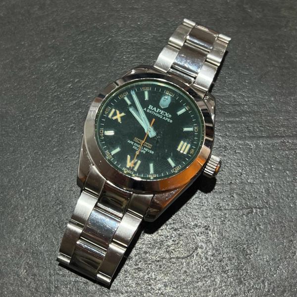 ☆☆A BATHING APE アベイシングエイプ サルマリーナ ミルガウス BAPEX TYPE15 BAPEX TYPE15 モスグリーン 自動巻き 腕時計 箱有 A BATHING APE アベイシングエイプ BAPEX TYPE15 ベイプックス サル