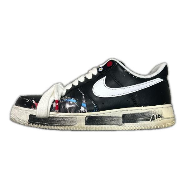 NIKE × PEACEMINUSONE ナイキ ピースマイナスワン Air Force 1 Low Para Noise エアフォースワン パラ ノイズ AQ3692-001 ブラック 27.5cm 15127M
