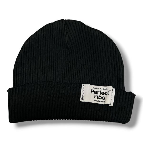 Perfect ribs パーフェクトリブス　ブラック　ニット帽 スマイリー Perfect ribs パーフェクトリブス Rib Beanie Cap リブビーニー ニット