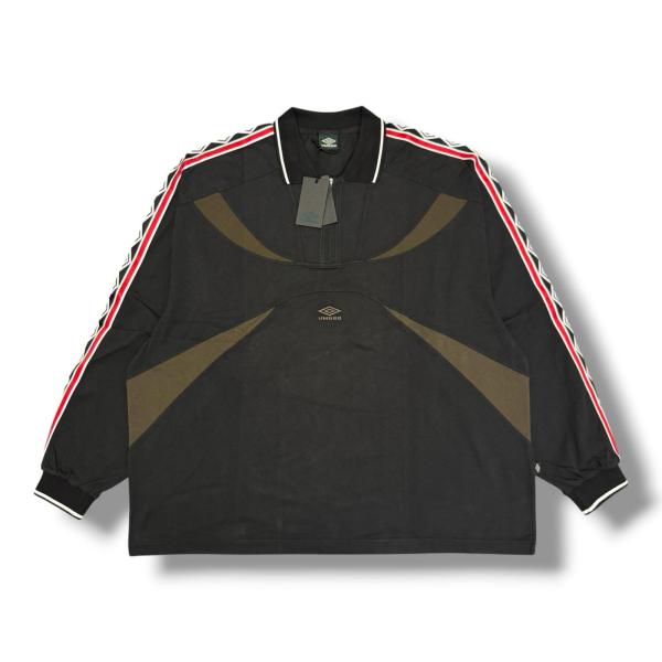 未使用 UMBRO TAPED POLO Washed Garment テープドポロシャツ 長袖 カットソー ウォッシュドガーメント アンブロ UBMW0171JY42 ホワイト L （16820M） UMBRO アンブロ TAPED POLO Washed Garment テープドポロシャツ 長袖