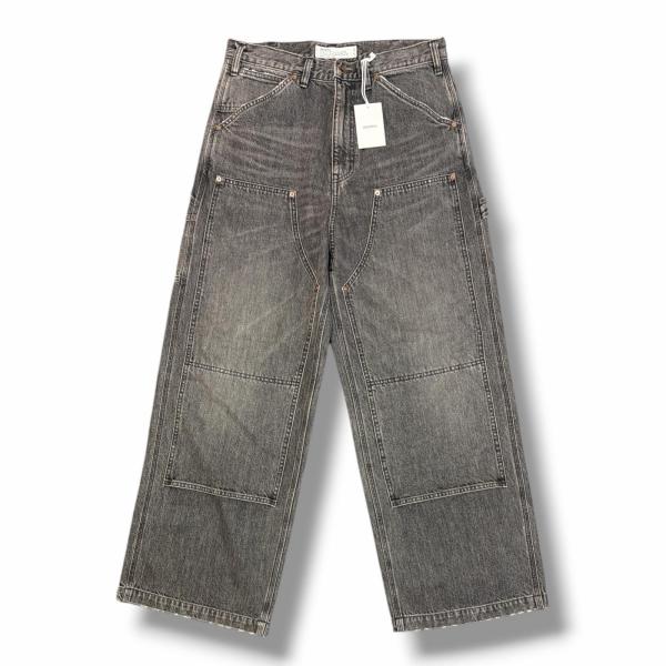 参考上代55000円 未使用 DAIRIKU 25AW Vintage Washed Painter Denim Wide Pants ヴィンテージウォッシュドペインターデニムワイドパンツ ジーンズ ダイリク D15 ブラック S （16930M） DAIRIKU ダイリク 25AW Vintage Washed Painter Denim Wide Pants