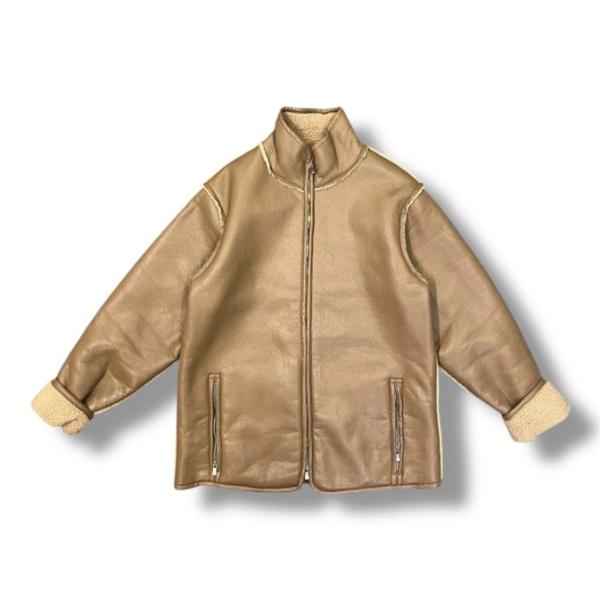 Needles ニードルス Lined Boa Jacket   リネン ボアジャケット フェイクレザー HM077 ブラウン XS 184MG