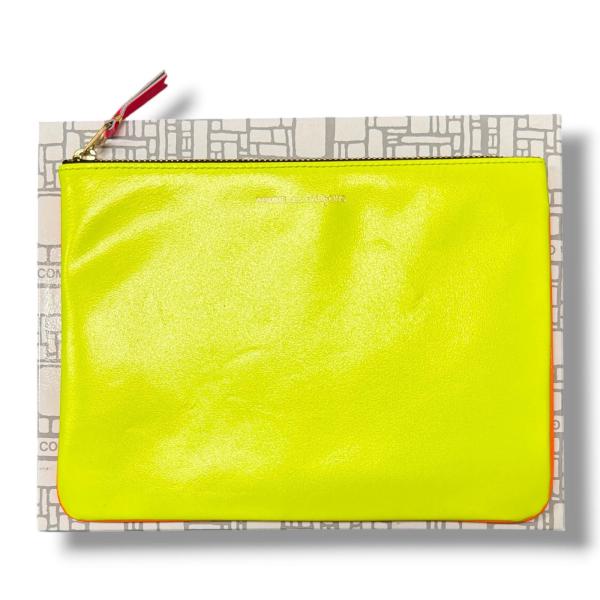 参考上代22000円 未使用 COMME des GARCONS SUPER FLUO ジップポーチ ウォレット ポーチ コムデギャルソン S5100SF イエロー F （19914M） 未使用品 COMME des GARCONS コムデギャルソン SUPER FLUO ジップ
