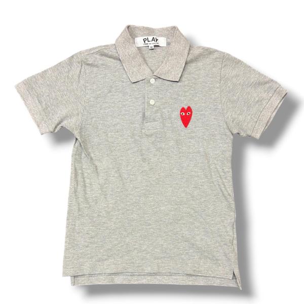 PLAY COMME des GARCONS プレイコムデギャルソン Heart Polo Shirt  ハートワッペン ポロシャツ AZ-T231 グレー M 20441M