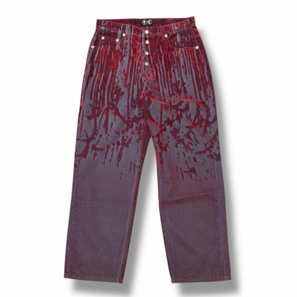未使用品 THUG CLUB サグクラブ 25SS BlOOD LAZERED DENIM PANTS