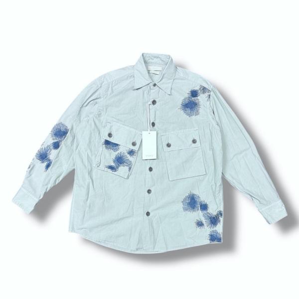 参考上代52,800円 未使用 YOKE 25SS EMBROIDERY UTILITY SHIRT ユーティリティシャツ ヨーク YK25SS0911SH ミストブルー 1 （5172M） YOKE ヨーク 25SS EMBROIDERY UTILITY SHIRT ユーティリティシャツ
