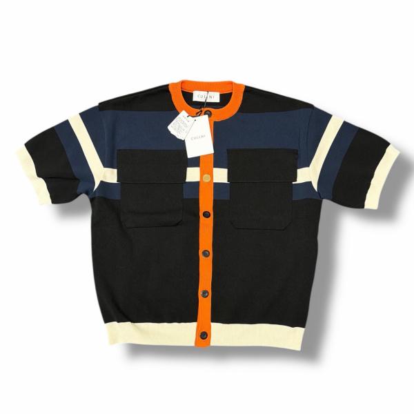 未使用 CULLNI 25SS Collarless Buttoned Short Sleeve Knit Jaket