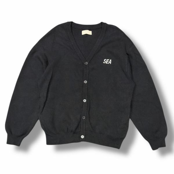 WIND AND SEA ロゴ刺繍ニットカーディガン セーター ウィンダンシー