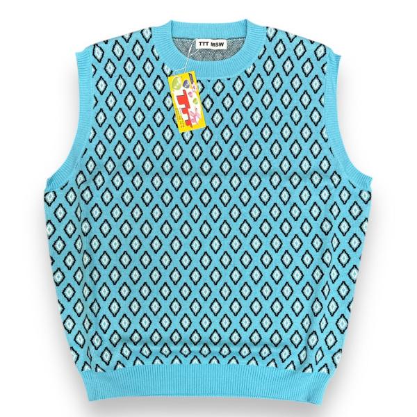 未使用 TTT_MSW 23SS Diamond knit polo vest ダイヤモンドニット