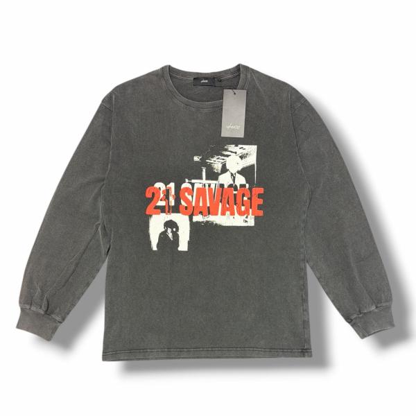 未使用品 U/MUSIC ユーミュージック 21 SAVAGE AMERICAN DREAM ロングスリーブTシャツ  21サベージ アメリカンドリーム長袖Tシャツ UIZZ-22766 ブラック XL