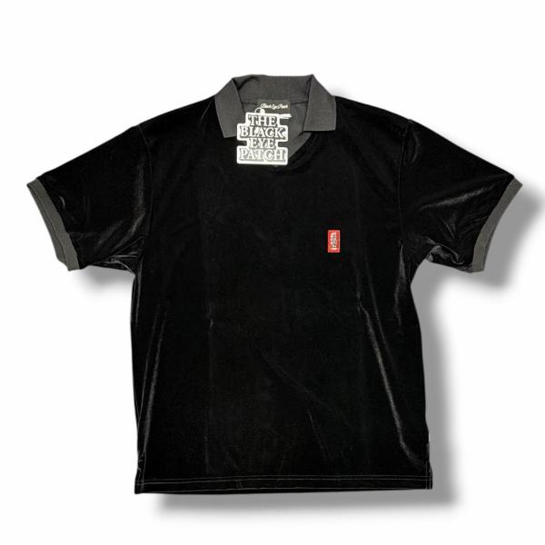 参考上代16500円 未使用 BlackEyePatch SMALL HWC VELOUR S/S POLO SHIRT ベロアポロシャツ スモールロゴ 半袖 ブラックアイパッチ BEPSS24TP10 ブラック L （8733M） 未使用品 BlackEyePatch ブラックアイパッチ SMALL HWC VELOUR S/S