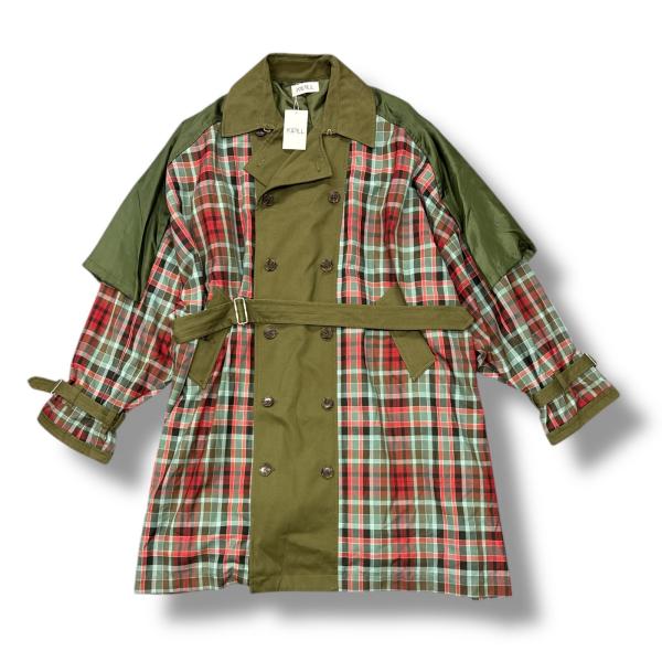 参考上代161700円 未使用 KIDILL タータンチェックトレンチコート