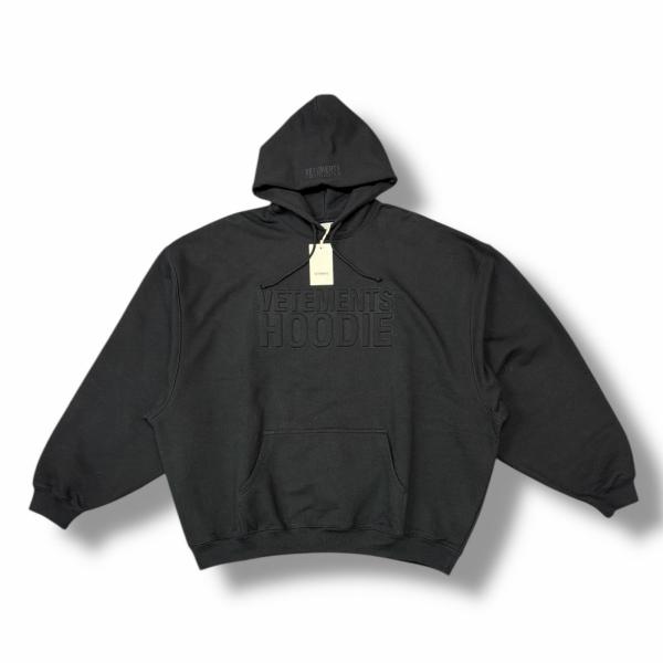 VETEMENTS テクスチャー エンボスロゴ フーディー スウェットパーカー