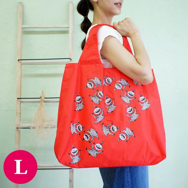 ムーミン エコバッグ 折りたたみ/ポーチ一体型 L リトルミイ/レッド【店頭受取も可 吹田】