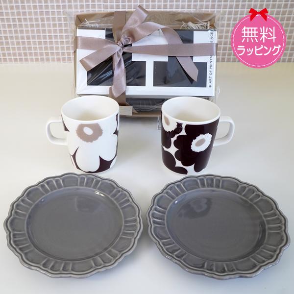 マリメッコ 結婚祝セット マグカップ2個セット Unikko ウニッコ Brown White フリルのプレート ペアセット 店頭受取も可 吹田 M749c79 Do モットズット ヤフー店 通販 Yahoo ショッピング