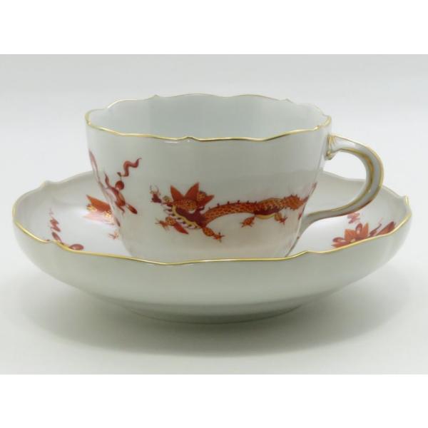 マイセン カップ＆ソーサー■ドラゴン オレンジ 鳳凰 竜 C&S 1客 Meissen 1級品 1