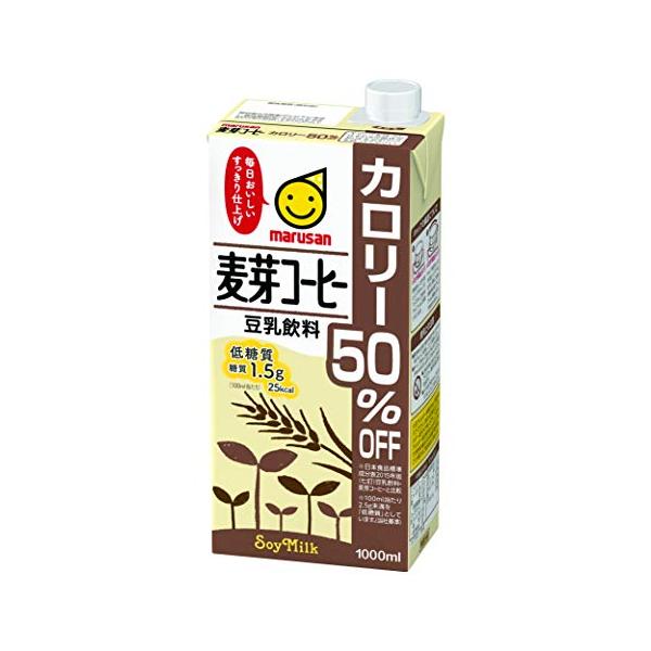 マルサン 豆乳飲料麦芽コーヒー カロリー50%オフ 1L×6本