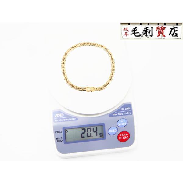 K18 キヘイ 喜平 アンクレット 8面トリプル 20.4g 8メントリプル 18金