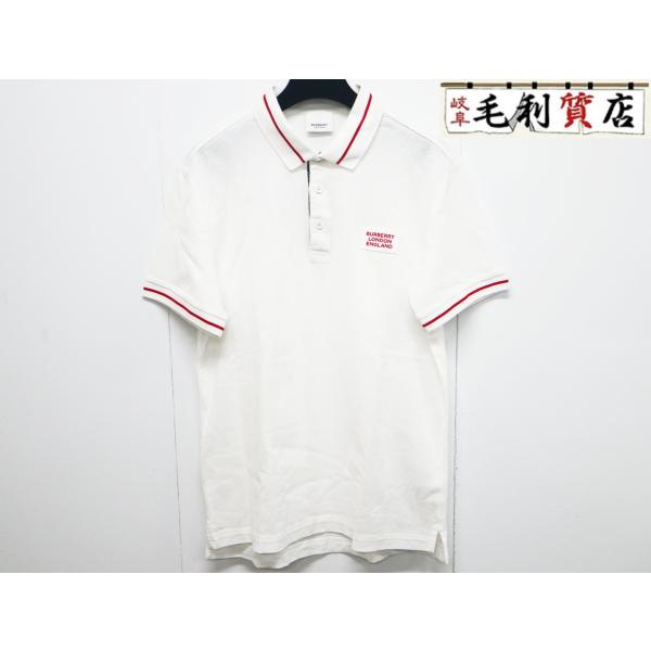 BURBERRY（バーバリー） ポロシャツ ホワイト 8025973 ロゴ サイズ M