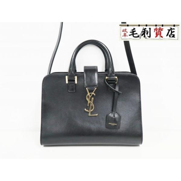 SAINT LAURENT サンローラン 472466 ベイビーカバス ブラック レザー