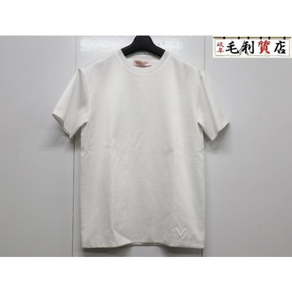 VALENTINO - 　ヴァレンティノ VALENTINO Vロゴ刺繍Tシャツ 4B0MG23F8LN ホワイト コットン レディース 半袖Ｔシャツ VALENTINO ヴァレンティノ Vロゴ刺繍 Tシャツ 4B0MG23F8LN