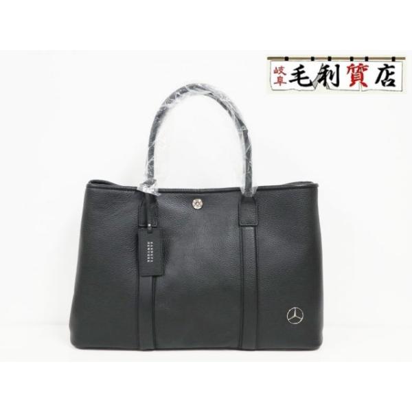 【未使用】バーニーズニューヨーク　メルセデスベンツ　レザートートバッグ　黒 BARNEYS NEWYORK（バーニーズニューヨーク） バーニーズ ニューヨーク
