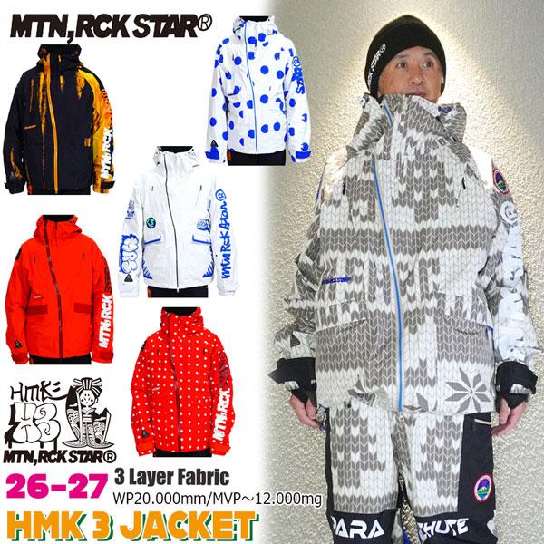 予約 26-27 MOUNTAIN ROCKSTAR HMK 3 JACKET マウンテンロックスター ハルマキ3ジャケット スノーボードウェア 3レイヤー 軽量 26-27-JK-MRS