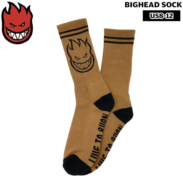 靴下 スピットファイア SPITFIRE BIGHEAD SOCK DK TAN/BLACK  US8-12 SIZE ビッグヘッドソックス メール便配送