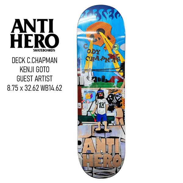 スケボー デッキ アンタイヒーロー ANTIHERO DECK C.CHAPMAN KENJI GOTO GUEST ARTIST 8.75 x 32.62 WB14.62 アンチヒーロー