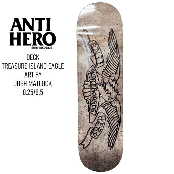 スケボー デッキ アンタイヒーロー ANTIHERO DECK TREASURE ISLAND EAGLE ART BY JOSH MATLOCK 8.25 8.5 アンチヒーロー