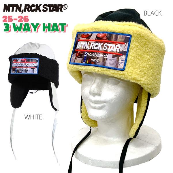 【正規代理店商品】●BRAND：MOUNTAIN ROCKSTAR マウンテンロックスター●品名：3 WAY HAT スリーウエイハット●カラー：BLACKWHITE25-26 MOUNTAIN ROCKSTAR マウンテンロックスター 3...