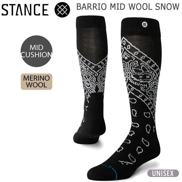 ●BRAND ：STANCE(スタンス)●品　番：STANCE-S1000138●品　名：BARRIO MID WOOL SNOW●サイズ：M 22.5-26.0cmL 25.5-29.0cm●カラー：BLACK●FEATURES：46%ナ...