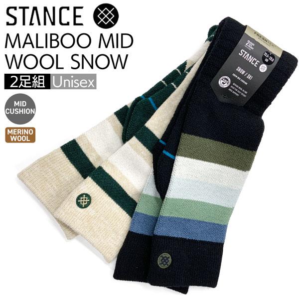 スタンス マリブ―ミッドウールスノー2PK STANCE MALIBOO MID WOOL SNOW 2 PACK スキー スノーボード ソックス 靴下